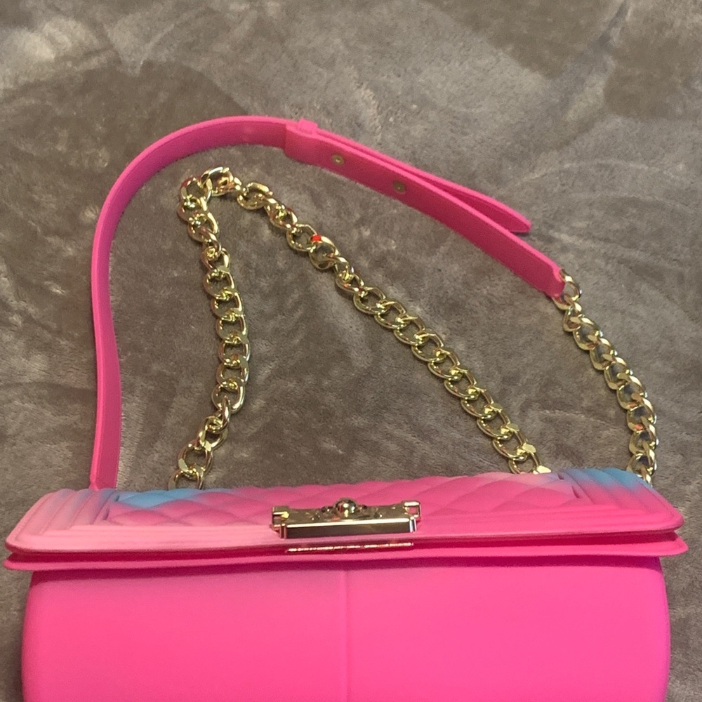 Summery Bubblegum Rubberized Shoulder Bag - Picture 10 of 10